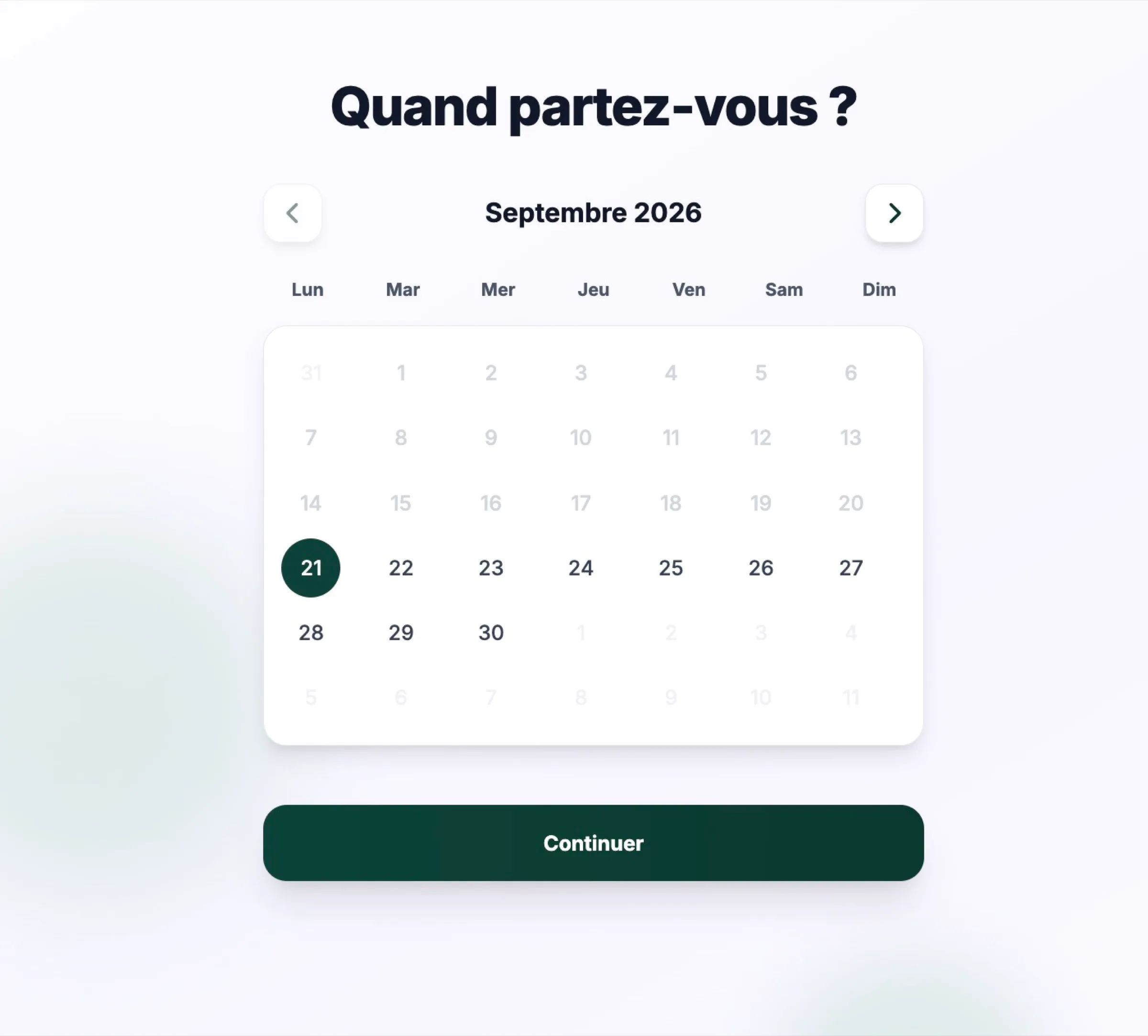 Choix de la date de départ : quand partez-vous ?