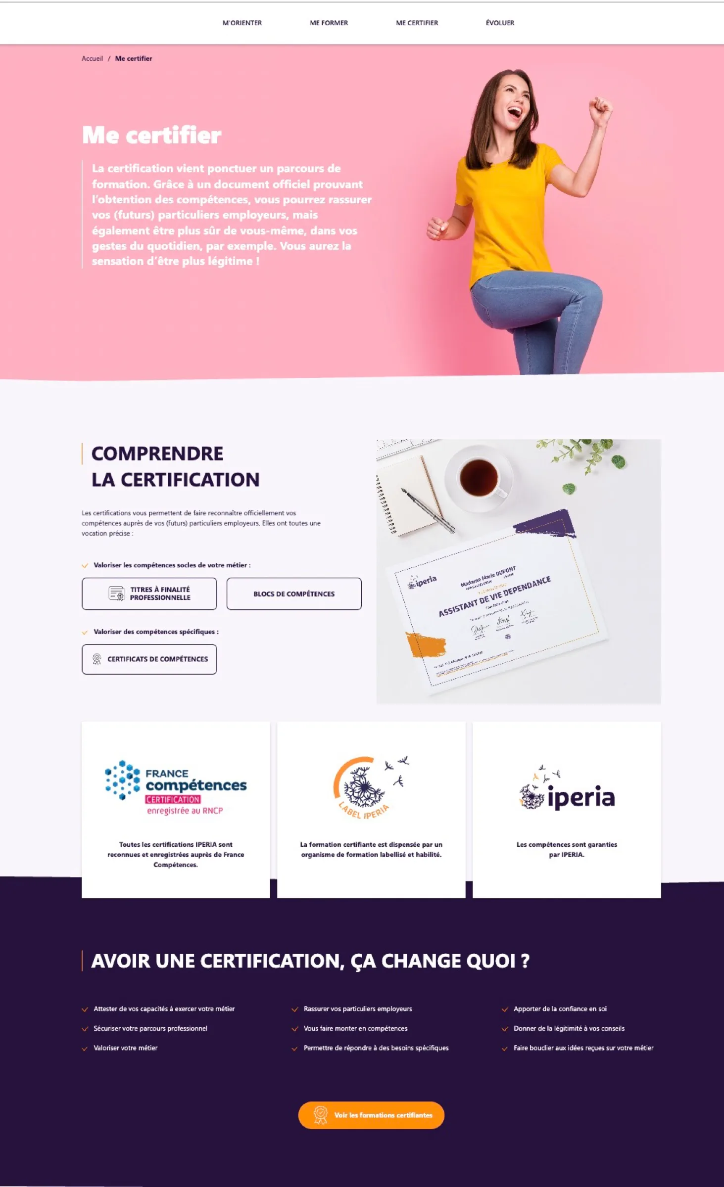 Parcours mobile du site Iperia