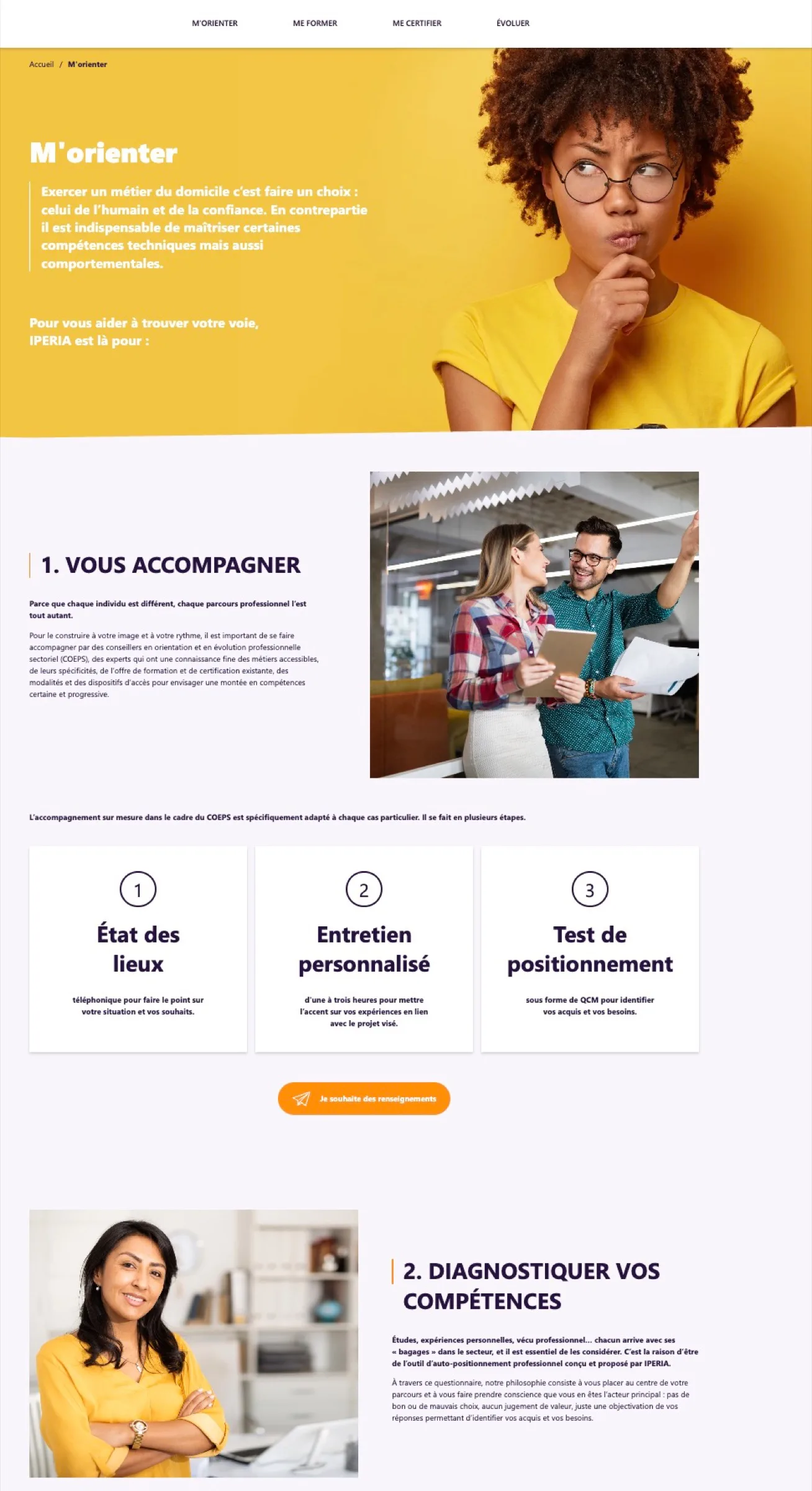 Page formation sur mobile