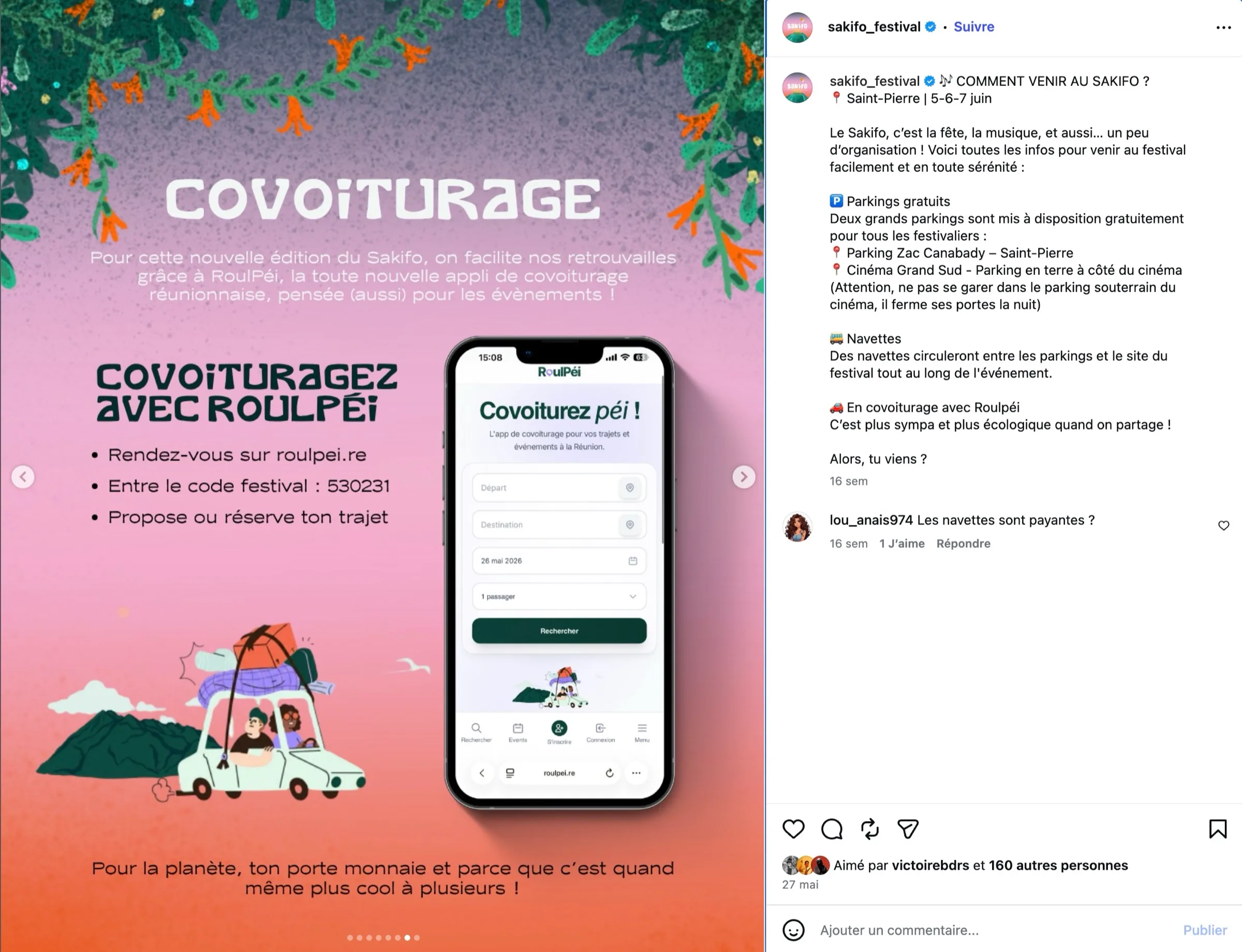 Carrousel Instagram du kit de communication pour le Sakifo